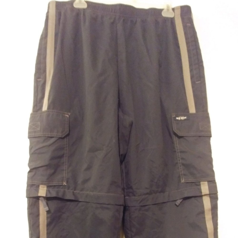 Old Navy Men's Convertible Cargo Pants Navy Blue Straight Leg Size Large